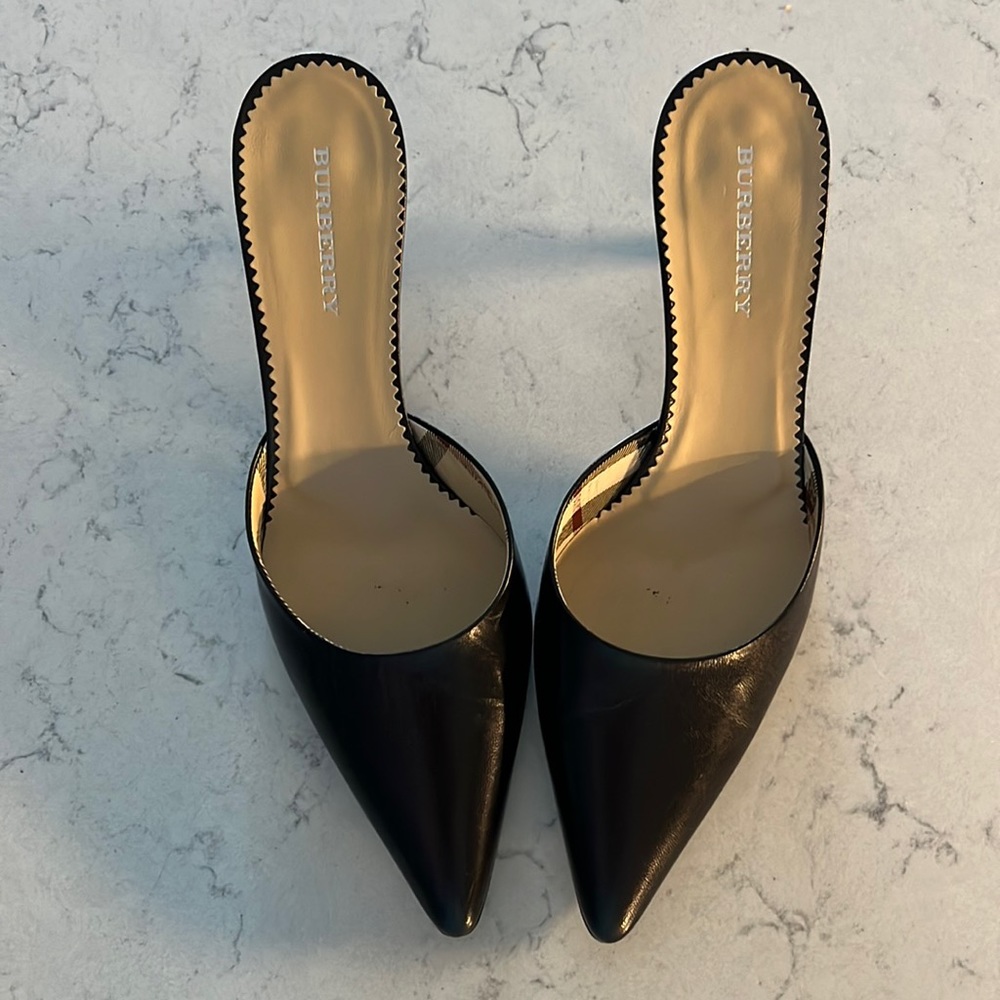 Vintage Burberry mule heels